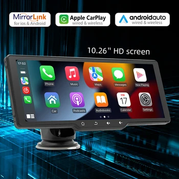 10,26-Дюймовый Беспроводной Carplay Android Auto Автомобильный MP5 Плеер Mirrorlink Портативный Автомобильный Стерео HD Сенсорный IPS Дисплей FM-Передатчик