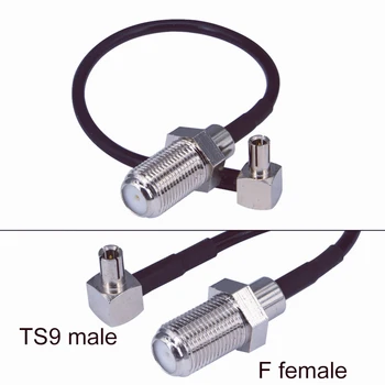10шт Коаксиальный радиочастотный кабель 3G модемный кабель TS9 прямоугольный переключатель F типа женский кабель с косичкой RG174 15см /50СМ