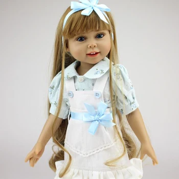 18-дюймовая полностью виниловая американская кукла-Реборн, реалистичная девочка, одевающиеся игрушки, подарок для детей