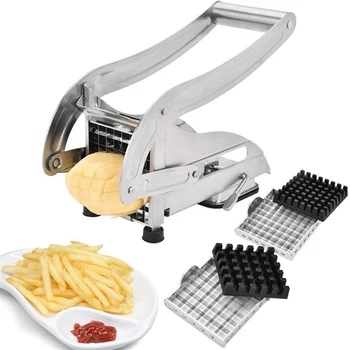 2 Лезвия из нержавеющей стали для нарезки картофеля фри, картофельные чипсы, машина для нарезки полосок, резак для измельчения чипсов, инструмент для изготовления чипсов