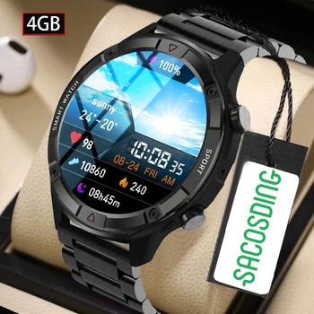 2023 Новые Смарт-часы 4G с памятью для Мужчин AMOLED 454*454 HD Bluetooth Call smartwatch Для Мужчин Для Huawei xiaomi Android TWS Наушники