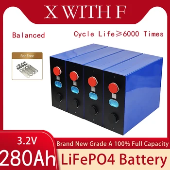 3,2 В 280Ah LiFePO4 Аккумуляторная Батарея Аккумуляторные Батареи Глубокого Цикла Класса A Совершенно Новый Литий-Ионно-Фосфатный Банк Солнечной Энергии