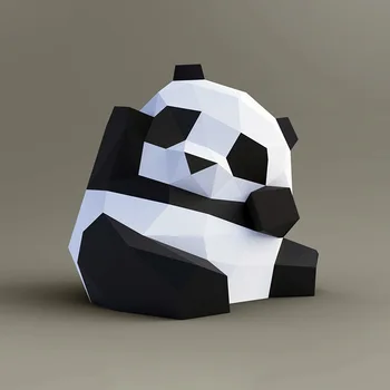 3D PaperCraft DIY Бумажная модель Милая Скульптура Панды Украшение дома Пазлы Модели животных Оригами Подарки Игрушки для взрослых Living 3