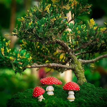 3шт Светящихся грибов Замечательные Мини Водонепроницаемые Садовые Аксессуары Грибные скульптуры Грибные Украшения