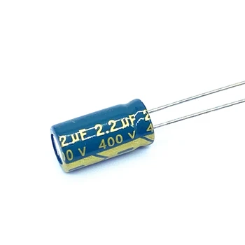 50 шт./лот 2,2 МКФ 400 В 2,2 МКФ алюминиевый электролитический конденсатор размер 6 * 12 20%