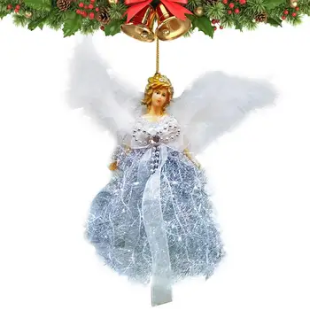 6 Цветов Подвесной куклы-ангела, Рождественские подвесные украшения, Рождественская елка, Ангельский топпер с крыльями, праздничные подарки ручной работы