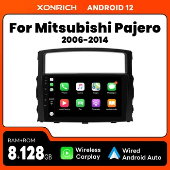 AI Voice 128 ГБ Беспроводной Carplay Android 12 Автомобильный Радиоприемник Мультимедиа Для Mitsubishi PAJERO 4 2006-2014 Навигация GPS 4G Wifi DSP RDS