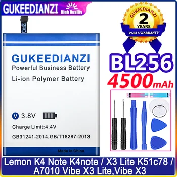BL256 4500 мАч Замена Аккумулятора Мобильного Телефона Высокой Емкости Для Lenovo Lemon K4 Note K4note/X3 Lite K51c78/A7010 Bateria