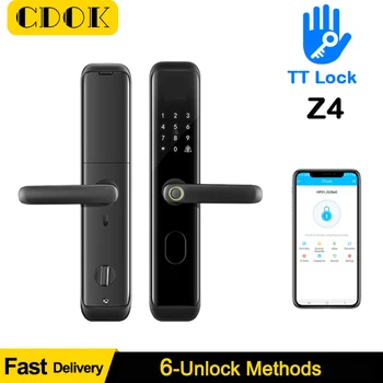 CDOK Z4 Advanced Fingerprint Intelligent Lock TT Lock Bluetooth Electronic Smart Door lockwith 6068 Electronic врезной замок