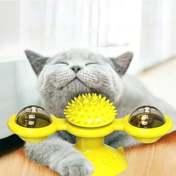 Mainan Kucing Kincir Angin Mainan Hewan Peliharaan Interaktif untuk Kucing Mainan Permainan Puzzle Kucing dengan Meja apan g