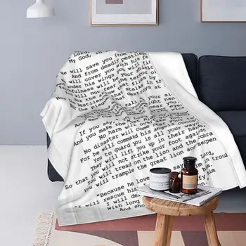 Psalms 91 Ультрамягкое одеяло из микрофлиса Настраиваемое Портативное, подходит для дивана Multi Style