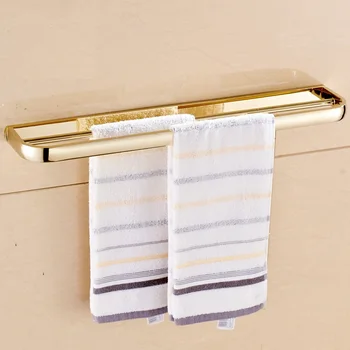 Vidric Золотой Двойной держатель для полотенец в европейском стиле, Модная Латунная вешалка для полотенец, вешалка для полотенец в ванной, вешалка для полотенец toalha Bar, Хром