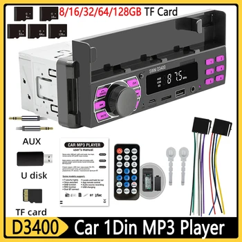 Автомобильное Радио Bluetooth5.0 1 Din MP3-Плеер с TF-картой Громкой Связи A2DP Type C USB TF Aux APP Удаленный Держатель Сотового Телефона Аудиосистема