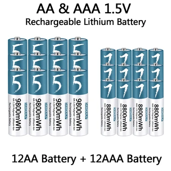 Аккумулятор AA AAA 1,5 В Перезаряжаемый полимерный литий-ионный аккумулятор AA AAA Аккумулятор для мыши с дистанционным управлением, маленький вентилятор, Электрическая игрушка