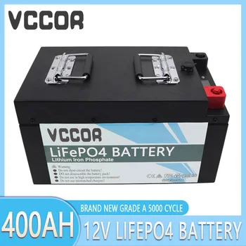 Аккумулятор LiFePO4 12V 400Ah Встроенный литий-железо-фосфатный аккумулятор BMS для солнечной энергосистемы, дом на колесах, троллинг-мотор без налога