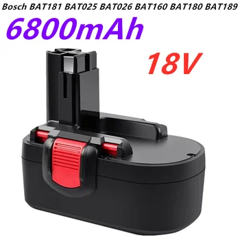 Аккумуляторная батарея 18 В 6,8 Ач для Bosch BAT181 BAT025 BAT026 BAT160 BAT180 BAT189 PSR 18 VE-2 GSR VE-2 GSB