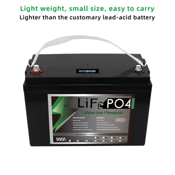 Аккумуляторы LiFePO4 емкостью 12 В 100 Ач с литий-железо-фосфатной аккумуляторной батареей глубокого цикла BMS для солнечной морской