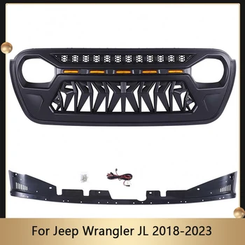 Аксессуары для бездорожья 4x4, Передняя решетка для Jeep Wrangler JL 2018-2023, Решетка для бампера, Верхняя решетка для бампера, крышка маски