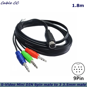 Аудиокабель S-Video Mini DIN 9pin от штекера до аудиокабеля 3 * 3,5 мм для аудиоустройства телеприставки, дисплея устройства мониторинга, аудиоприемника