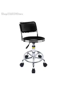 Барный стул Бытовой Современный простой кресельный подъемник, косметический стул, барный стул с антистатической спинкой, Круглый стул с высокими ножками