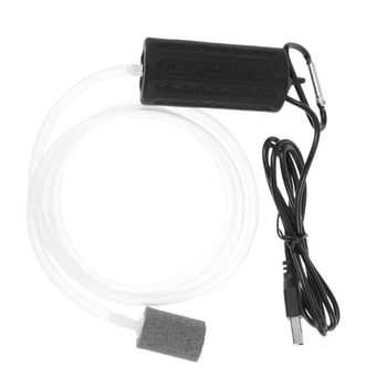 Бесшумный USB Маленький воздушный пузырьковый диск Каменный аэратор Аквариумный аквариум Насос для пруда Гидропонный шланг Черный