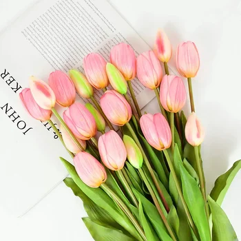 Букет искусственных тюльпанов Настоящие на ощупь силиконовые Искусственные цветы для украшения дома, сада, гостиной, Свадебной вечеринки