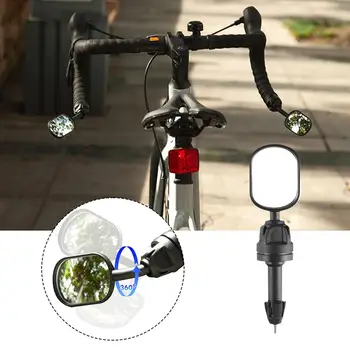 Велосипедное зеркало заднего вида Выдвижной по длине MTB Отражатель Зеркало с поворотными углами наклона Велосипедные зеркала широкого действия Регулируемая ручка