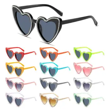 Винтажные солнцезащитные очки с бриллиантовым сердцем, женские сексуальные солнцезащитные очки в форме сердца, блестящие солнцезащитные очки, женские очки в стиле ретро в стиле хип-хоп, выпученные глаза