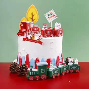 Гладкая поверхность, многоразовый макет сцены, Рождественский фестиваль, настольный Мини-поезд, Рождественский поезд, игрушка для кондитерской