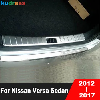Для Nissan Versa 2012-2015 2016 2017 Седан Стальная Внутренняя Отделка заднего Бампера багажника, Накладка на Порог задней двери, Аксессуары