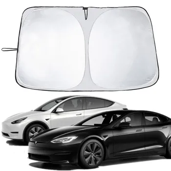 Для Tesla Модель Y 3 2016-2022 Солнцезащитный Козырек На Лобовое Стекло Автомобиля Солнцезащитный Козырек Блокирует Зонтик От Ультрафиолетовых лучей