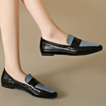 Женская обувь на плоской подошве Лето 2023 г. Новая обувь для женщин Повседневная обувь Женская модная женская обувь Кожаная обувь Женская обувь Женская