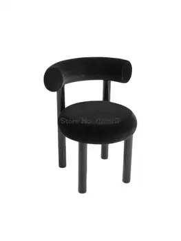 Индивидуальный дизайнерский обеденный стул из минималистичной ткани, креативный круглый стул с круглой спинкой, Офисный металлический стул