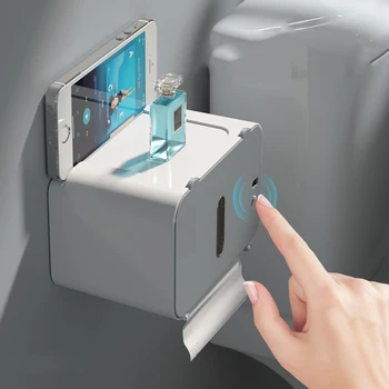 Индукционный держатель для туалетной бумаги, Настенный Автоматический ящик для салфеток, Ленивый Без перфорации, Умный Дом, Электрический Держатель для туалетной бумаги