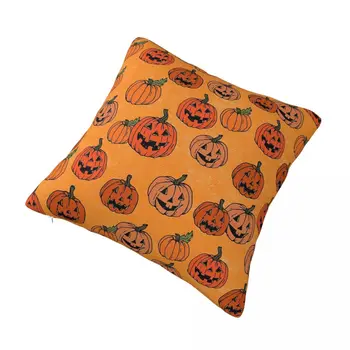 Квадратная наволочка с тыквой на Хэллоуин Или День Благодарения, полиэфирная подушка на молнии, Декоративная комфортная подушка для дома