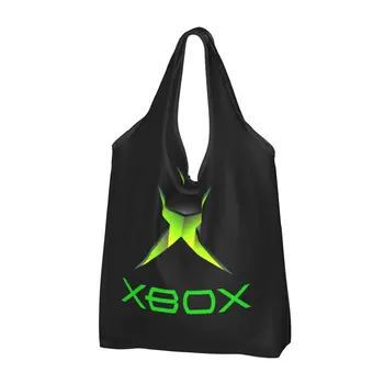 Классические сумки для покупок с логотипом Xboxs, сумки для покупок Kawaii Shopper, сумки через плечо, Большая вместимость, портативная сумка для подарков геймерам