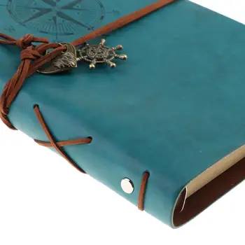 Кожаный ноутбук Портативный блокнот с отрывными листами для путешествий Черный