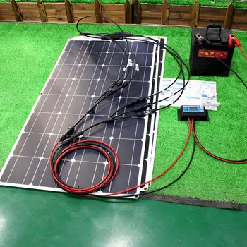 комплект гибких солнечных панелей 12 В мощностью 100 Вт, 200 Вт, 300 Вт, солнечные панели с солнечным контроллером для лодки, автомобиля RV и зарядного устройства
