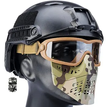 Комплекты тактических шлемов с защитной маской и очками, защитное снаряжение для пейнтбола, для страйкбола, стрельбы на открытом воздухе, охоты, велоспорта