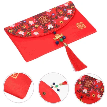 Кошелек подарочный пакет свадебные принадлежности тканевые красные конверты пакет в китайском стиле с надписью Happy Word Money