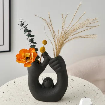 Креативные скандинавские украшения, ручная ваза для цветов, Композиция из сухоцветов для гостиной, Настольное искусство, горшок для растений, украшение офиса