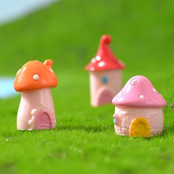 Кукольный домик из 1 шт., Мини-фигурка с орнаментом в виде грибов из мультфильма, Микро-пейзаж, Кукольный домик 