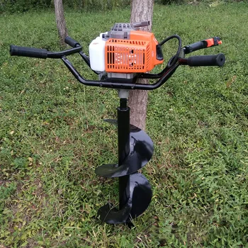 Ледобурная машина Экскаватор Бензиновый двухтактный двухтактный землеройный станок для посадки деревьев Газовая дрель-шуруповерт
