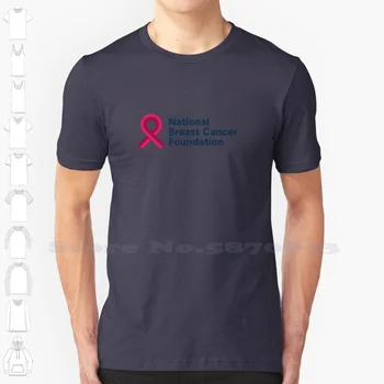 Логотип Национального фонда борьбы с раком молочной железы, Повседневная уличная одежда, Футболка с логотипом, футболка из 100% хлопка