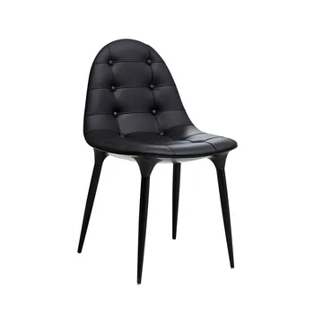 Мастерский дизайн Простой обеденный стул с отделкой из кожи из сверхволокна Минималистичный Стул в минималистском стиле с небольшой шириной сиденья