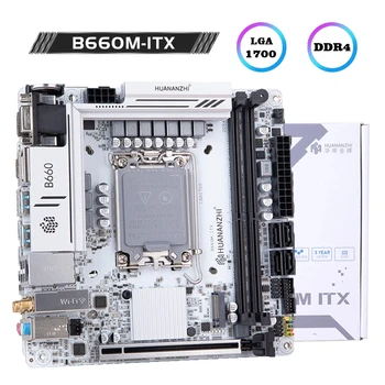 Материнская плата HUANANZHI B660M LGA 1700 с двумя слотами памяти DDR4 PCI-E 4.0 M.2 64G Поддерживает 12-й процессор Нового Intel B660 B660-ITX