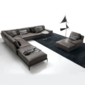 мебель для гостиной диванные гарнитуры с низким подлокотником, реверсивный секционный диван для гостиной, современный Г-образный тканевый диван на 7 мест