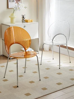 Мебель Обеденные стулья Nordic Shell Дизайнерские Пластиковые Табуретки для дома Кофейный обеденный стул Стул со спинкой для гостиной Стул для отдыха