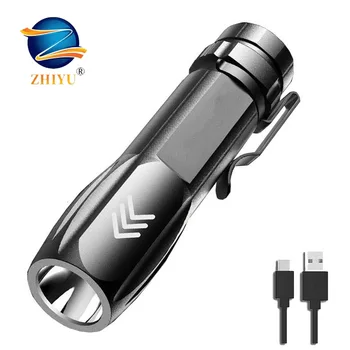Мини светодиодный фонарик, встроенный литиевый аккумулятор емкостью 1200 мАч, аварийный фонарь, Водонепроницаемый фонарь для кемпинга, USB Перезаряжаемый фонарь для кемпинга