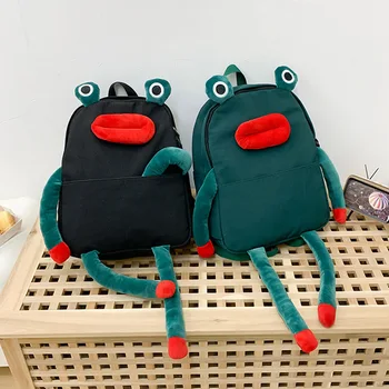 Модная холщовая сумка лягушка Школьная сумка В Японском Корейском стиле Рюкзак Ученицы младших классов Средней школы Рюкзак с героями мультфильмов для девочек из кампуса рюкзак